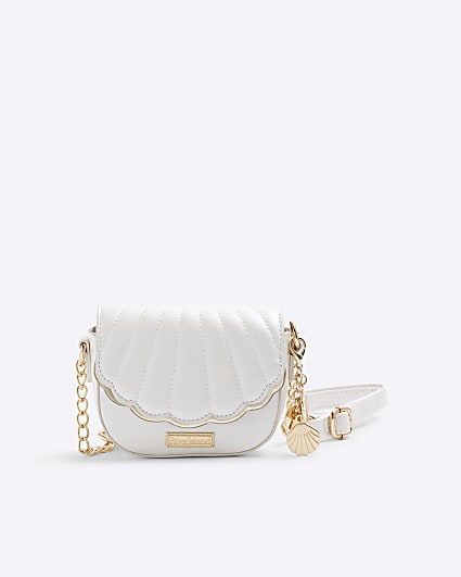 Girls White Shell Cross Body Bag