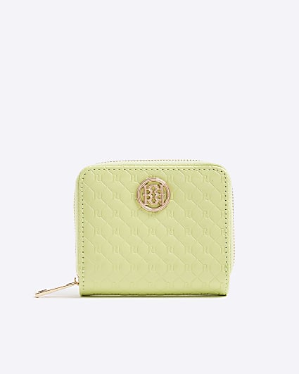 Green Monogram Embossed Mini Purse