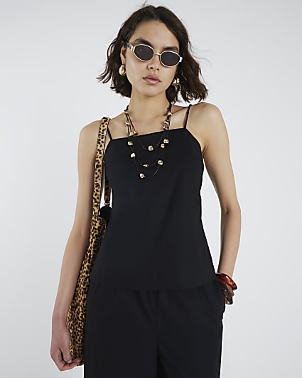 Black Poplin Tunic Top